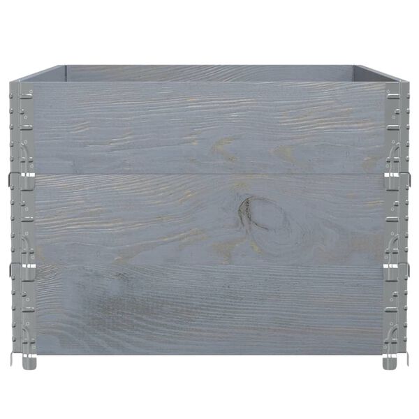vidaXL Colliers de palette 3 pcs gris 120x80 cm bois de pin solide