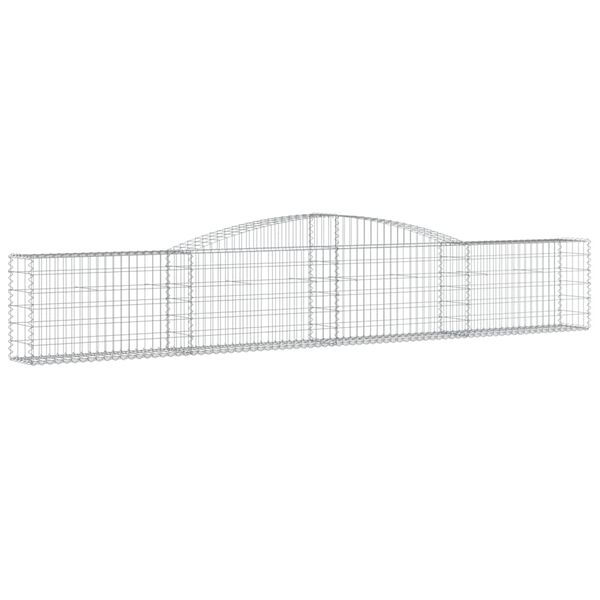 vidaXL Panier de gabions arqu&eacute; 400x30x60/80 cm Fer galvanis&eacute;