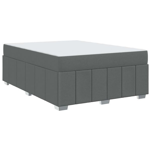 vidaXL Cadre de lit avec matelas Gris fonc&eacute; 140 x 200 cm tissu