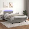 vidaXL Sommier &agrave; lattes de lit avec matelas LED gris clair 120x190 cm