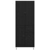 vidaXL Haut Armoire Montage mural 2 pcs Ch&ecirc;ne noir Bois d'ing&eacute;nierie