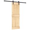 vidaXL Porte coulissante Naturel et noir 70 x 210 cm