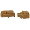 vidaXL Ensemble de canap&eacute;s 2 pcs avec coussins Marron Velours