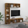 vidaXL Ensemble biblioth&egrave;que/meuble TV 3 pcs Ch&ecirc;ne fum&eacute; 180x30x180 cm