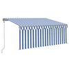 vidaXL Auvent r&eacute;tractable automatique avec store 3x2,5 m Bleu et blanc