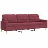 vidaXL Ensemble de canap&eacute;s 3 pcs avec repose-pied rouge bordeaux tissu