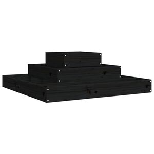 vidaXL Jardini&egrave;re Noir 80x80x27 cm Bois massif de pin