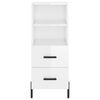 vidaXL Buffet Blanc brillant 34,5x34x90 cm Bois d'ing&eacute;nierie
