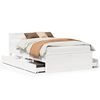 vidaXL Cadre de lit sans matelas avec t&ecirc;te de lit blanc 135x190 cm pin
