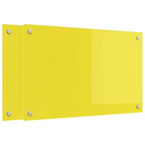 vidaXL Protection de cuisine 2 pcs Jaune 80 x 50 cm verre trempé
