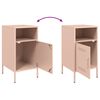 vidaXL Tables de chevet 2 pcs rose 36x39x68 cm acier