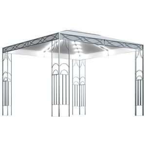 vidaXL Tonnelle avec guirlande lumineuse &agrave; LED 300x300 cm Cr&egrave;me