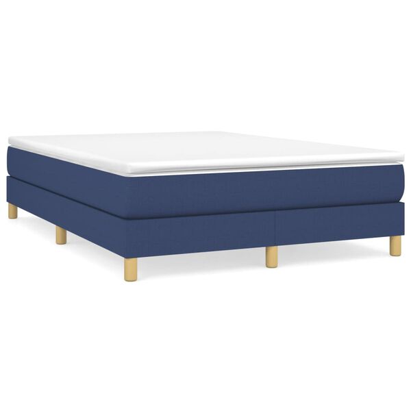 vidaXL Sommier &agrave; lattes de lit avec matelas Bleu 140x190 cm Tissu