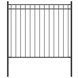 vidaXL Cl&ocirc;ture de jardin ASSEN en acier noir 1,7 x 0,8 m