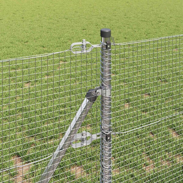 vidaXL Poteau de cl&ocirc;ture. Argent&eacute; 10 x 0,6 m (maille 16 x 16 mm) Acier