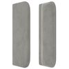 vidaXL T&ecirc;te de lit avec oreilles Gris clair 203x16x78/88 cm Velours