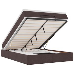 VidaXL Cadre de lit ottoman avec matelas marron fonc&eacute; 140x190 cm tissu