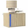 vidaXL Tables de chevet murales avec lumi&egrave;res LED 2 pcs ch&ecirc;ne sonoma