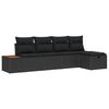 vidaXL Ensemble de canap&eacute; de jardin avec coussin 5 pcs Noir Poly rotin