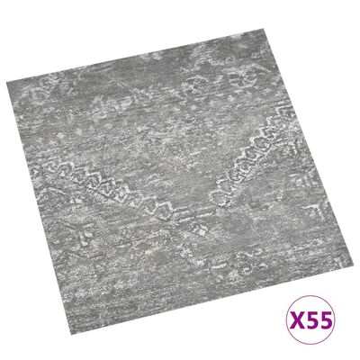 vidaXL Planches de plancher autoadhésives 55 pcs PVC 5,11m² Gris béton