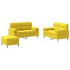 vidaXL Ensemble de canap&eacute;s 3 pcs avec coussins jaune clair tissu