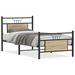 vidaXL Cadre de lit sans matelas ch&ecirc;ne sonoma 90x190 cm