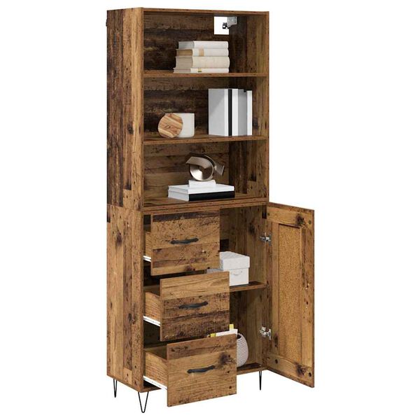 vidaXL Haut Armoire avec tiroir 2 pcs Bois ancien Bois d'ing&eacute;nierie