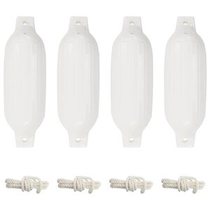 vidaXL Pare-choc de bateau 4 pcs blanc &Oslash; 11x40 cm PVC