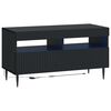vidaXL Meuble TV LED HAARLEM 81 x 35 x 43 cm Noir Bois d'ing&eacute;nierie
