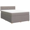 vidaXL Sommier &agrave; lattes de lit avec matelas Taupe 140x190 cm Tissu