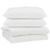 vidaXL Couette avec oreiller 3 pcs Blanc Microfibre