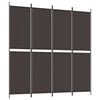 vidaXL Cloison de s&eacute;paration 4 panneaux Marron 200x200 cm Tissu