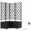 vidaXL Cache-pot de jardin 3 pc Noir 80 x 80 x 142 cm PP