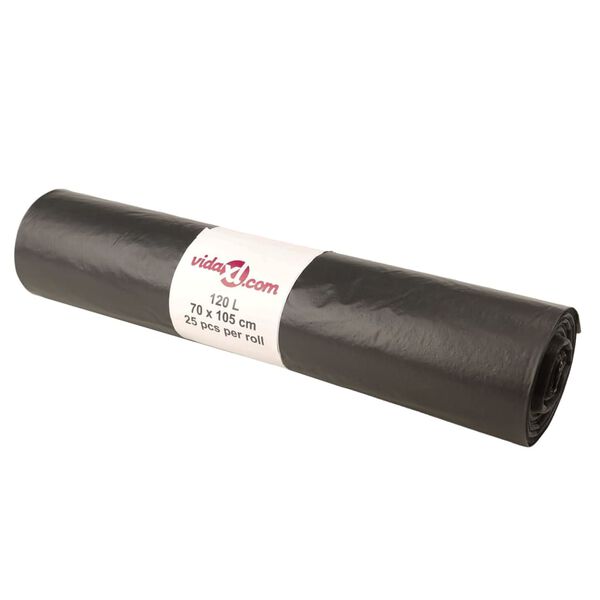 vidaXL Sacs poubelles 250 pcs noir 120 L