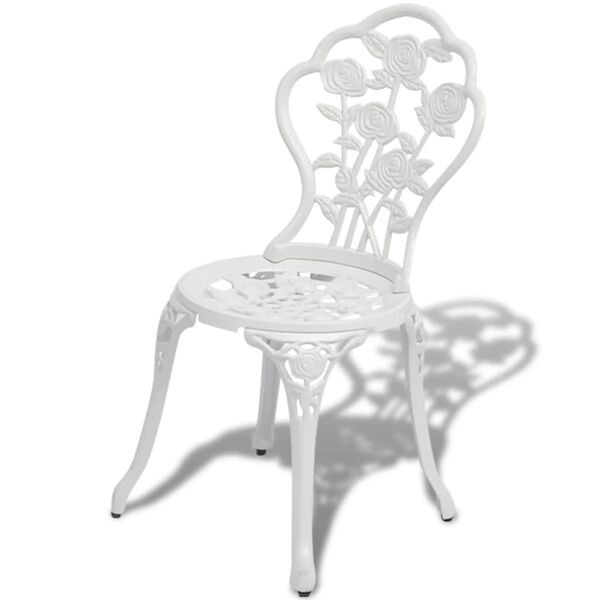 vidaXL Chaises de bistro lot de 2 Aluminium coulé Blanc