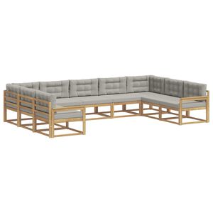 vidaXL Ensemble de canap&eacute;s d'ext&eacute;rieur 9 pc Blanc et gris clair