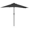vidaXL Parasol de jardin Noir 294 x 150 x 223 cm Polyester et Acier