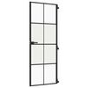 vidaXL Porte int&eacute;rieure mince noir 76x201,5 cm verre tremp&eacute; aluminium