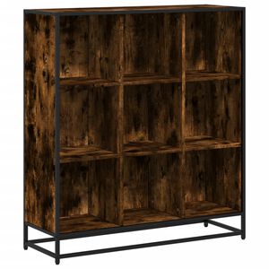 vidaXL Biblioth&egrave;que ch&ecirc;ne fum&eacute; 97,5x33x107,5cm bois d'ing&eacute;nierie m&eacute;tal