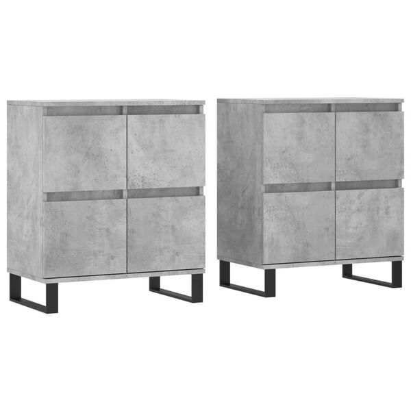 vidaXL Buffets 2 pcs gris b&eacute;ton bois d'ing&eacute;nierie