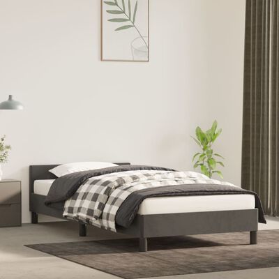 vidaXL Cadre de lit sans matelas gris foncé 90x200 cm velours