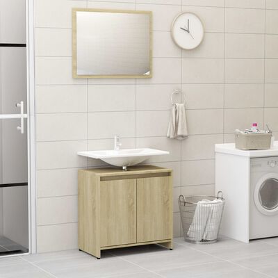 vidaXL Meubles de salle de bain Chêne sonoma Bois d'ingénierie