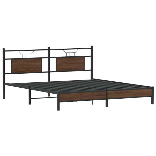 vidaXL Cadre de lit sans matelas ch&ecirc;ne marron 183x213 cm