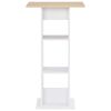 vidaXL Table de bar Blanc et ch&ecirc;ne Sonoma 60x60x110 cm