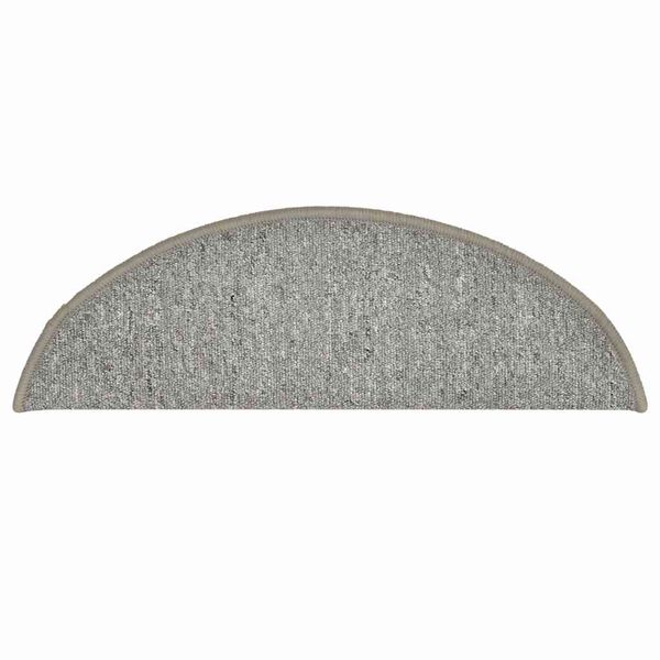 vidaXL Tapis d'escalier 30 pi&egrave;ces 56 x 17 x 3 cm Gris clair Demi-rond
