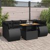 vidaXL Salon de jardin 7 pcs avec coussins noir r&eacute;sine tress&eacute;e