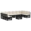 vidaXL Ensemble de canap&eacute; de jardin 11 pc Noir polyrotin
