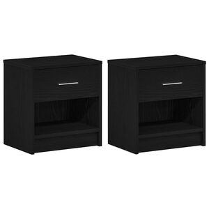 vidaXL Tables de chevet 2 pcs avec tiroir Noir 39x28x41 cm