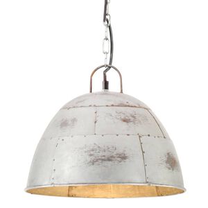 vidaXL Lampe suspendue industrielle vintage 25 W Argent&eacute; Rond 31cm E27