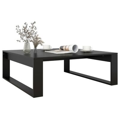 vidaXL Table basse Noir 100x100x35 cm Aggloméré
